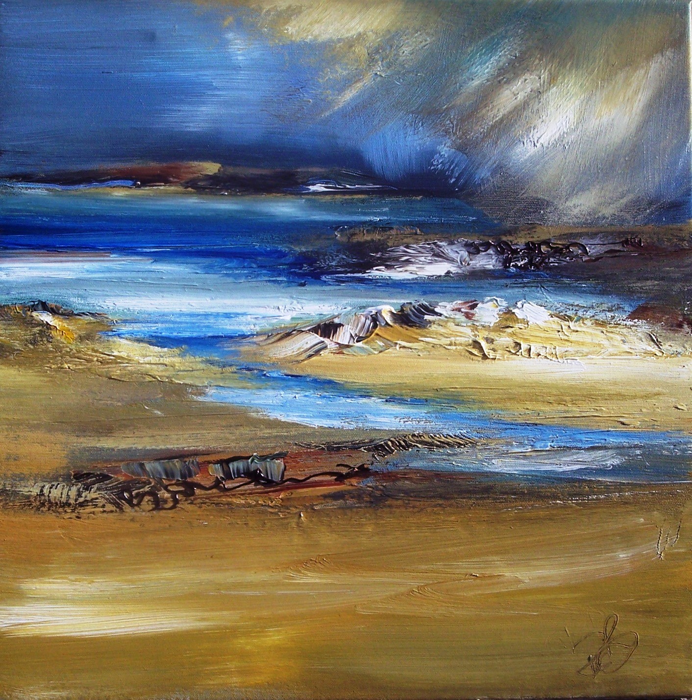 'Coastal Rain Acrylic' by artist Rosanne Barr